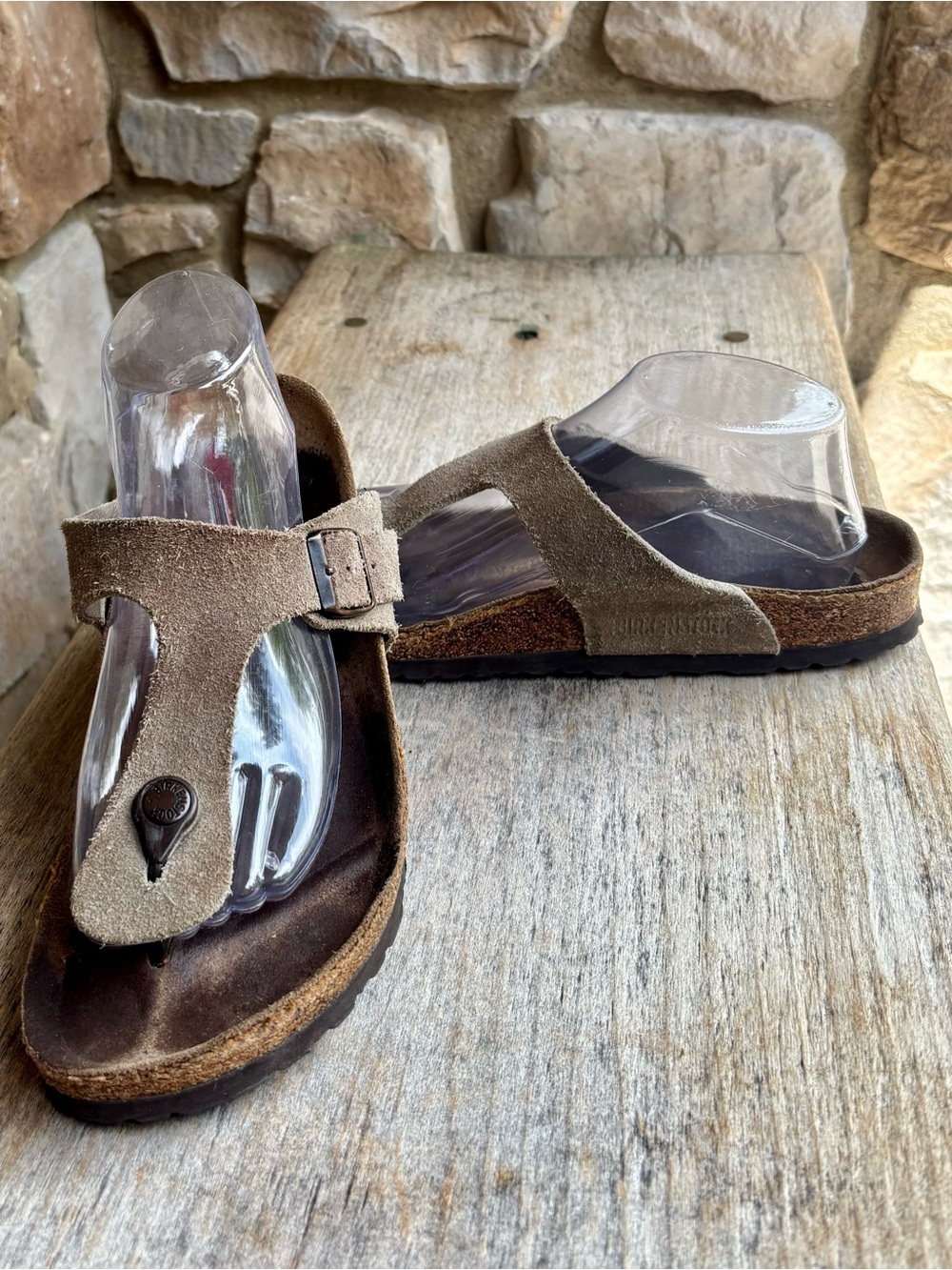 Birkenstock Gizeh Tan Suede Thong Sandals - Size 41, Women's 10- 10 1/2